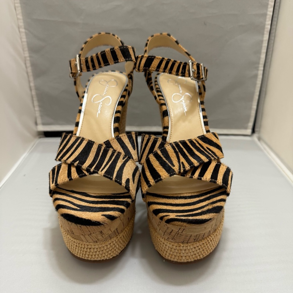 Jessica Simpson Jirie2 Zebra Print and Cork  Platform Sandals